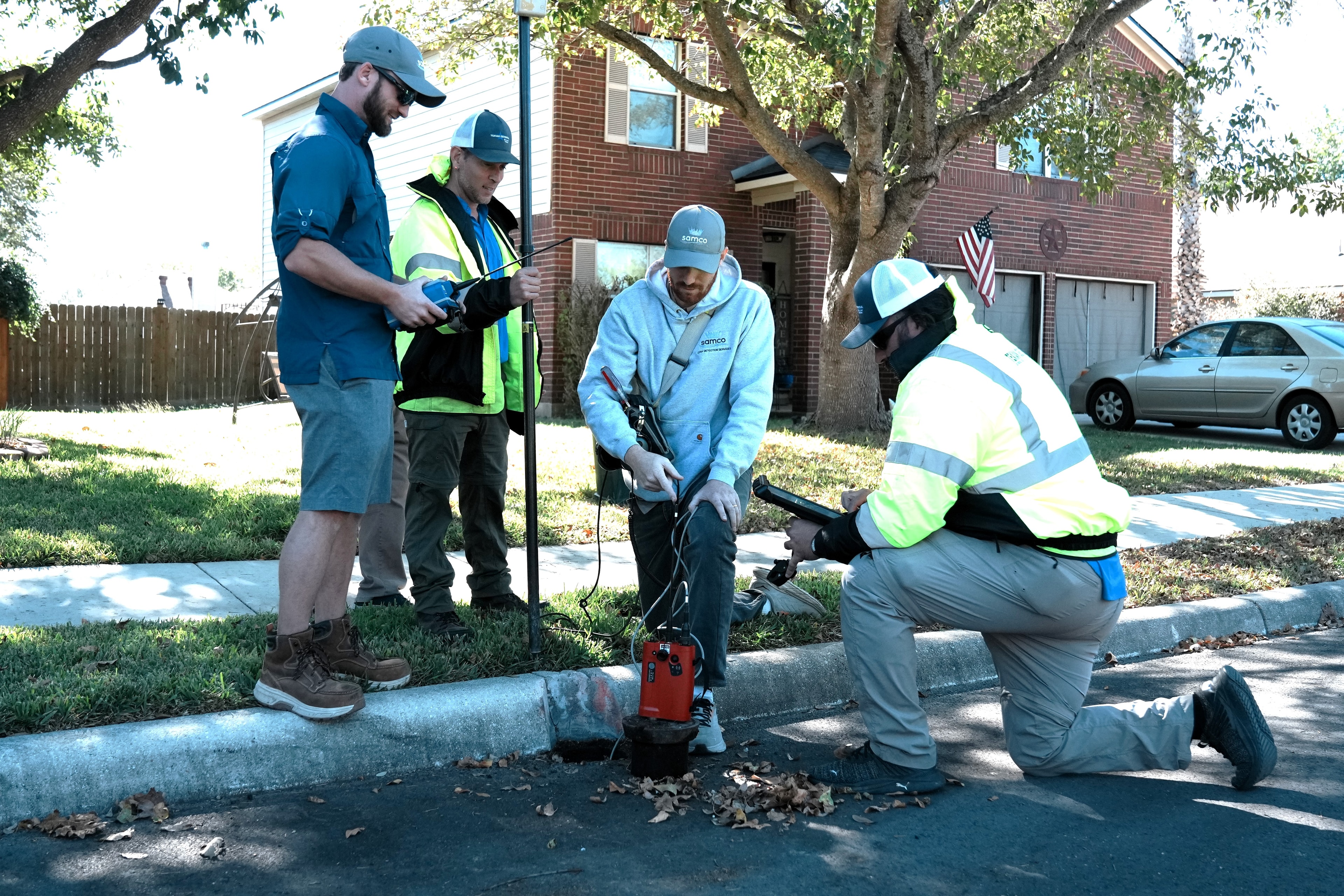 SAMCO field technicians performing leak detection