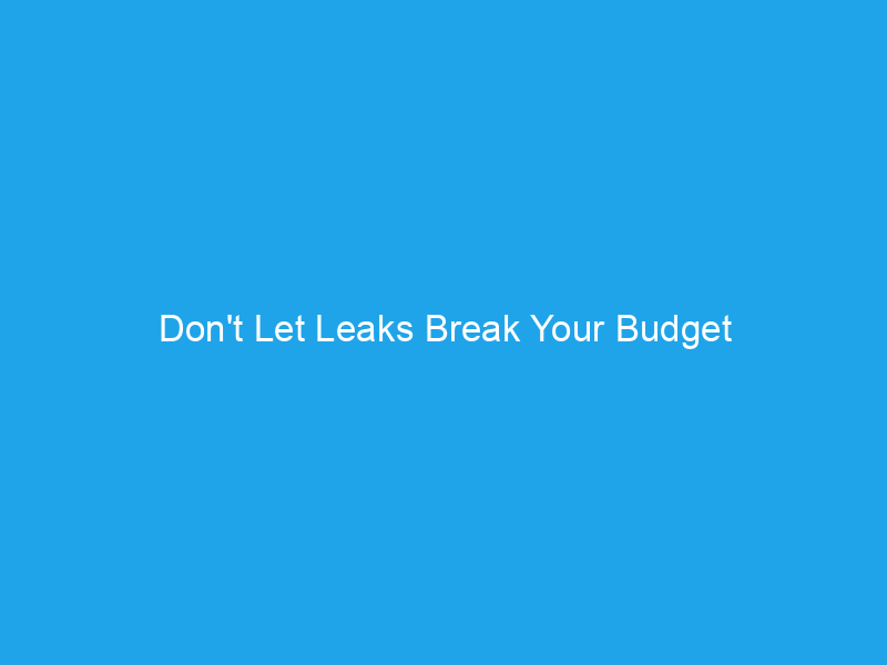 Don’t Let Leaks Break Your Budget